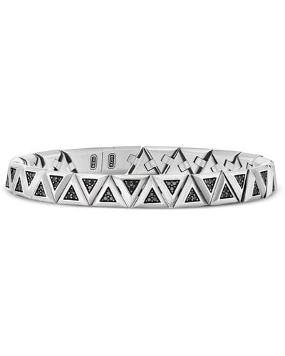 David Yurman Faceted Sterling Silver And Diamond Bracelet - White