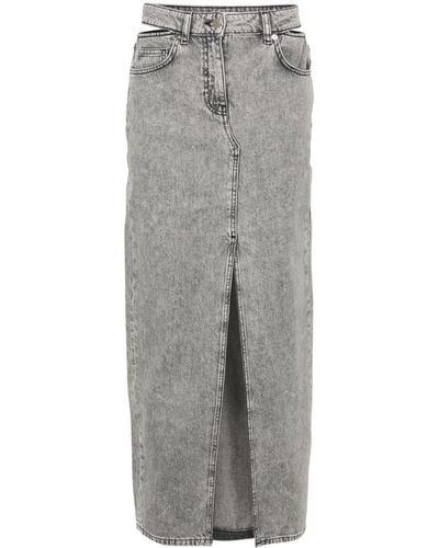 IRO Finji Denim Pencil Maxi Skirt - Grey