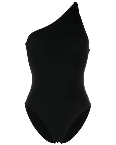 Totême Twist-strap One-shoulder Swimsuit - Black