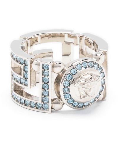 Versace Ring Versierd Met Kristallen - Wit