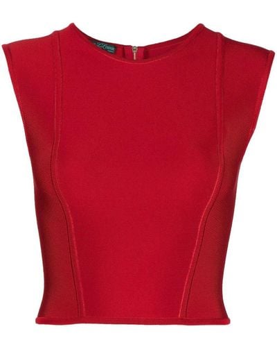 Hervé L. Leroux Bandage-style Cropped Top - Red