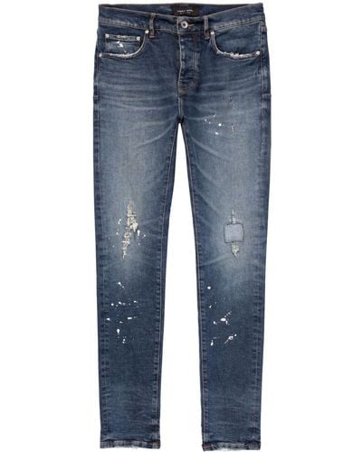 Purple Brand Distressed Slim-cut Jeans - Blue