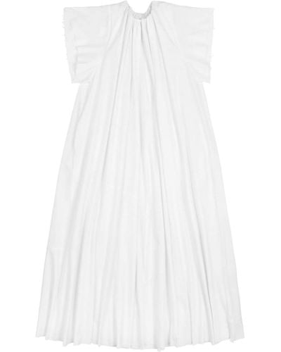 MM6 by Maison Martin Margiela Gathered Poplin Maxi Dress - White