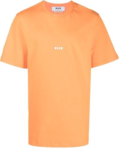 MSGM T-Shirt mit Logo-Print - Orange