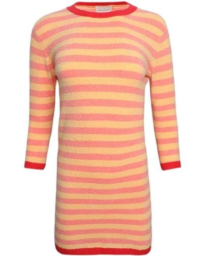 Alexandra Golovanoff Cam Striped Knitted Minidress - Orange