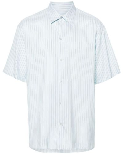 Lanvin Pinstriped press-stud shirt - Bianco