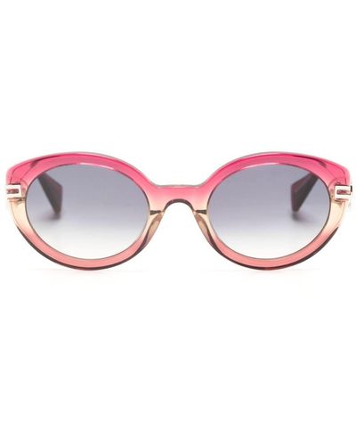 Vivienne Westwood Heart-detail Oval-frame Sunglasses - Pink