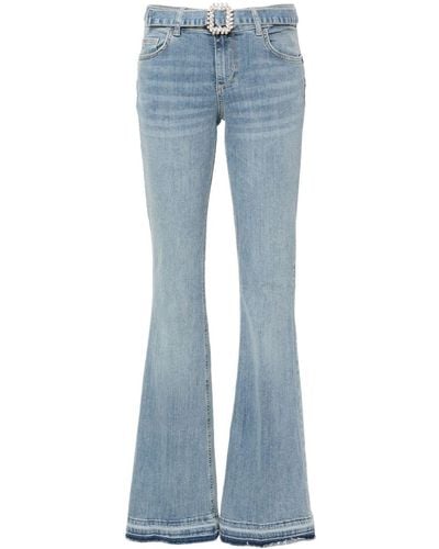 Liu Jo Belted Mid-rise Flared Jeans - Blue