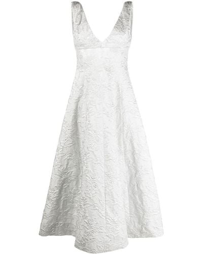 Philosophy Di Lorenzo Serafini Floral-embroidered Dress - White