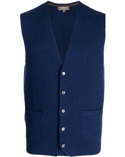 N.Peal Cashmere The Chelsea Milano Knitted Vest - Blue