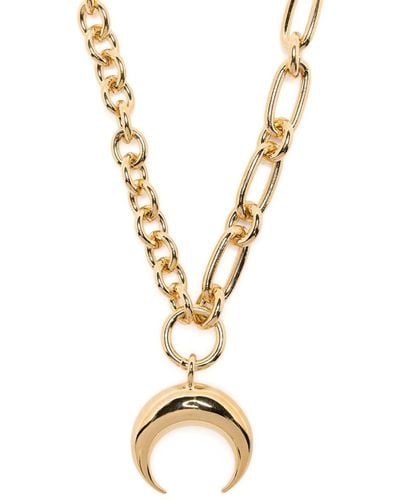 Marine Serre Regenerated Moon-pendant Necklace - Metallic