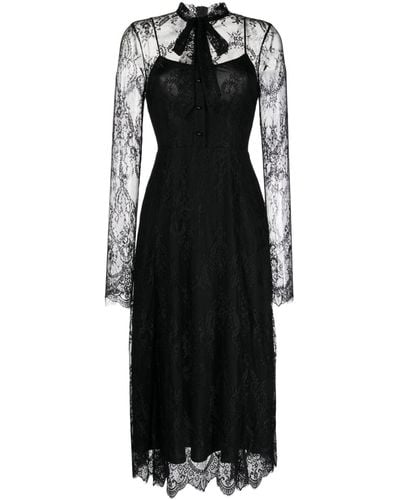 Macgraw Immortal Chantilly-lace Midi Dress - Black
