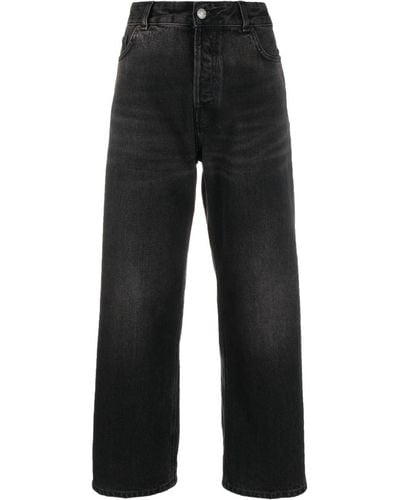 Haikure Wide-leg Mid-rise Jeans - Black