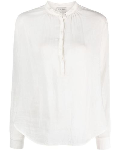 Forte Forte Band-collar Voile Blouse - White