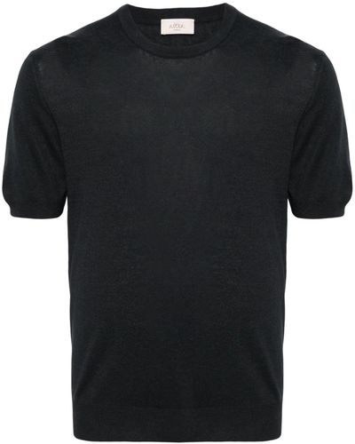 Altea Crew-neck Knitted T-shirt - Black