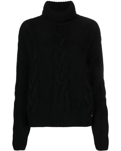 Herno Cable-knit Long-sleeved Sweater - Black