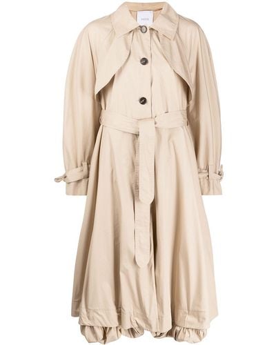 Patou Flared Belted Trench Coat - Natural