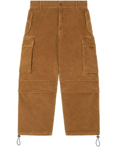 Alanui Velvet Corduroy Cargo Trousers - Brown