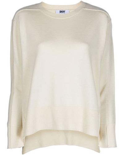 DKNY Crew-neck Wool Sweater - Natural