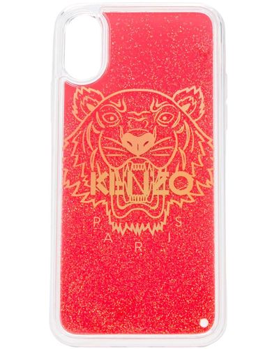 KENZO Iphone Xs Max Hoesje Met Tijgerprint - Rood