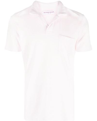 Orlebar Brown Poloshirt mit Frottee-Optik - Weiß