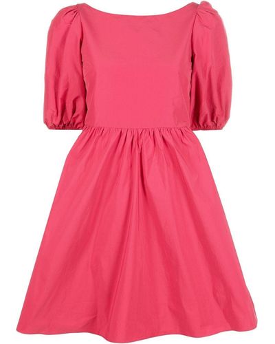 RED Valentino Puff-sleeved A-line Dress - Pink