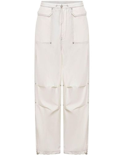 Dion Lee Hongbao Contrast-stitching Wide-leg Trousers - White