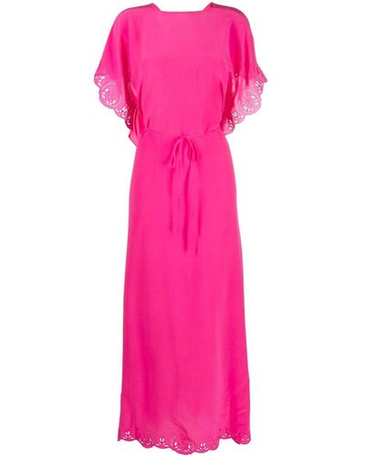 Rodebjer Kleid mit Lochstickerei - Pink
