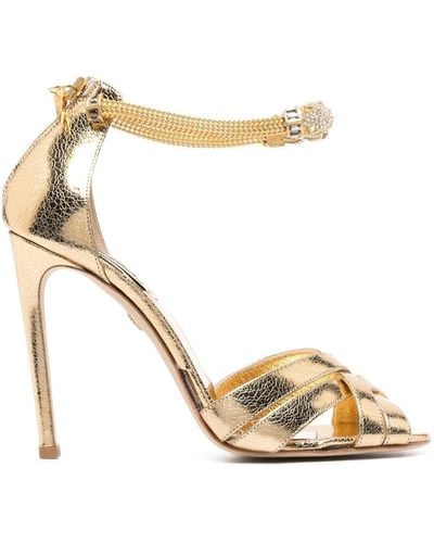 Roberto Cavalli Sandali con cristalli 112mm - Metallizzato