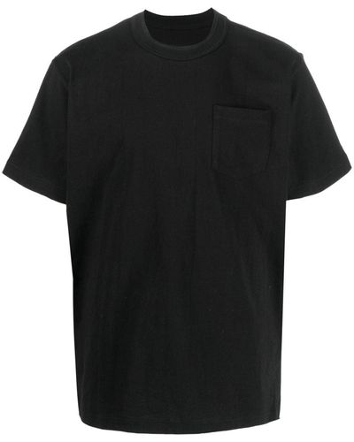 Sacai T-Shirt mit Reißverschluss - Schwarz