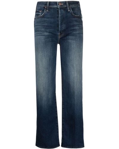 Mother The Ditcher Cropped Straight Jeans - Blue