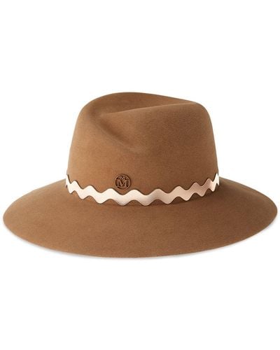 Maison Michel Virginie Felt Fedora Hat - Brown