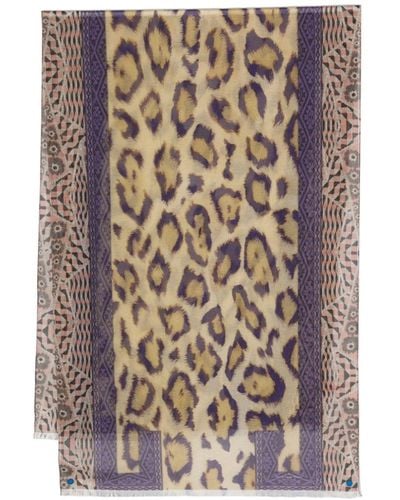 Pierre Louis Mascia Foulard en soie à imprimé léopard - Multicolore