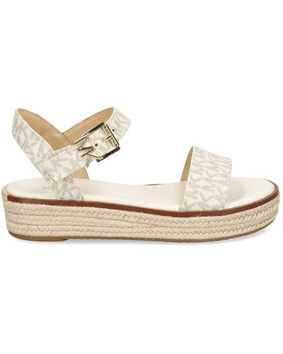 Michael Kors Richie Monogram Platform Sandals - White