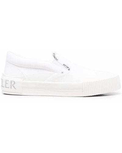 Moncler Logo Trimmed Slip-on Sneakers - White