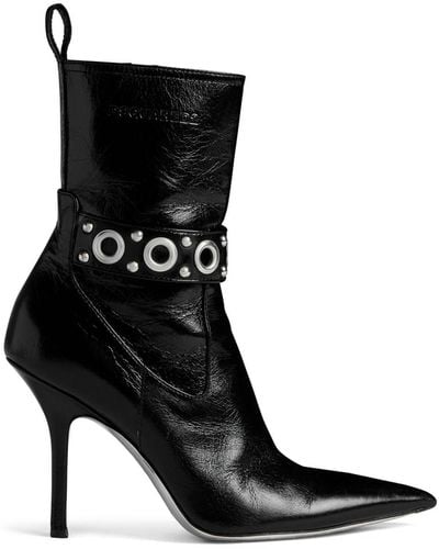 DSquared² Gothic Eyelet-embellished Leather Ankle Boots - Black