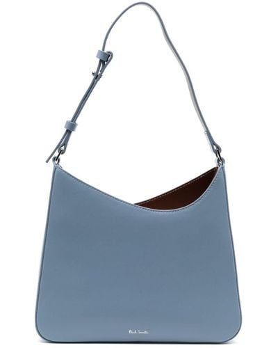 Paul Smith Asymmetric-edge Leather Shoulder Bag - Blue
