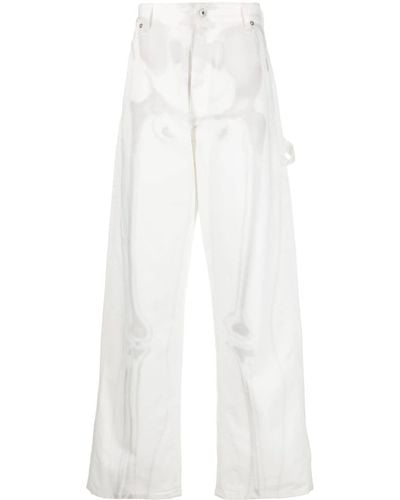 Off-White c/o Virgil Abloh Body Scan-print Wide-leg Jeans - White