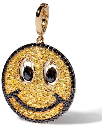 Annoushka 18kt yellow gold Happy Charm Reversible diamond and sapphire pendant - Metálico