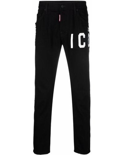 DSquared² Pantalon de jogging à logo imprimé - Noir