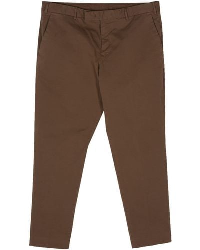 PT Torino Tapered Cotton Chino Trousers - ブラウン