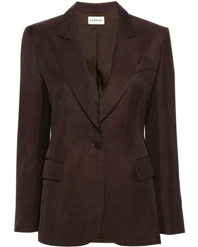 P.A.R.O.S.H. Blazer Met Enkele Rij Knopen - Bruin