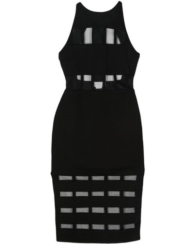Genny Semi-sheer Mdi Dress - Black