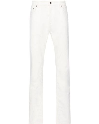 Etro Pattern-jacquard Straight-leg Jeans - White