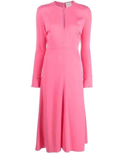 Forte Forte Cut-out Flared Midi Dress - Pink