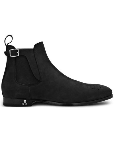 Philipp Plein Nubuck-leather Chelsea Boots - Black