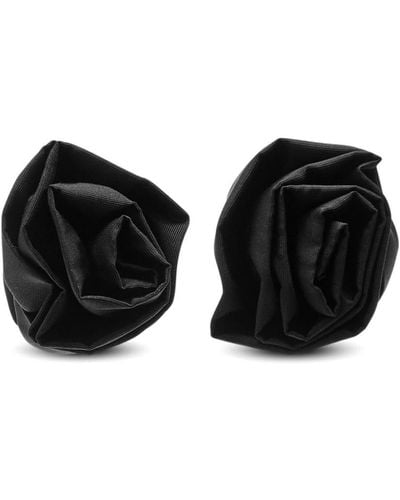 Simone Rocha Rose Flower Stud Earrings - Black