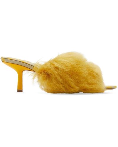 Burberry Shearling Minnie Mules 65 - Yellow