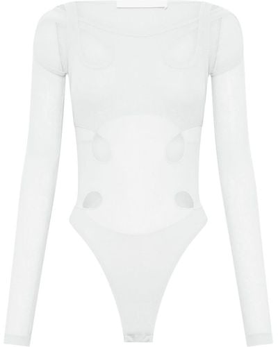 Dion Lee Cut-out Detail Long-sleeve Bodysuit - White