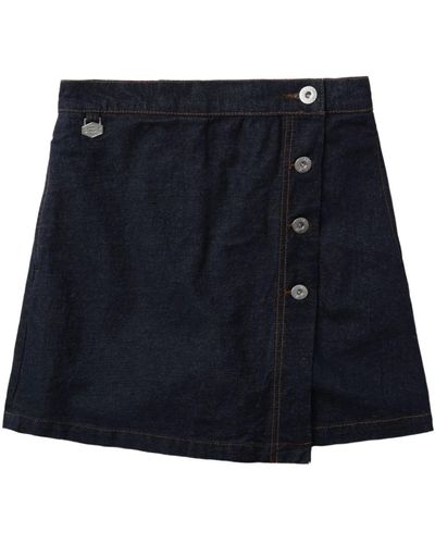 Chocoolate Wrap-front Denim Shorts - Blue